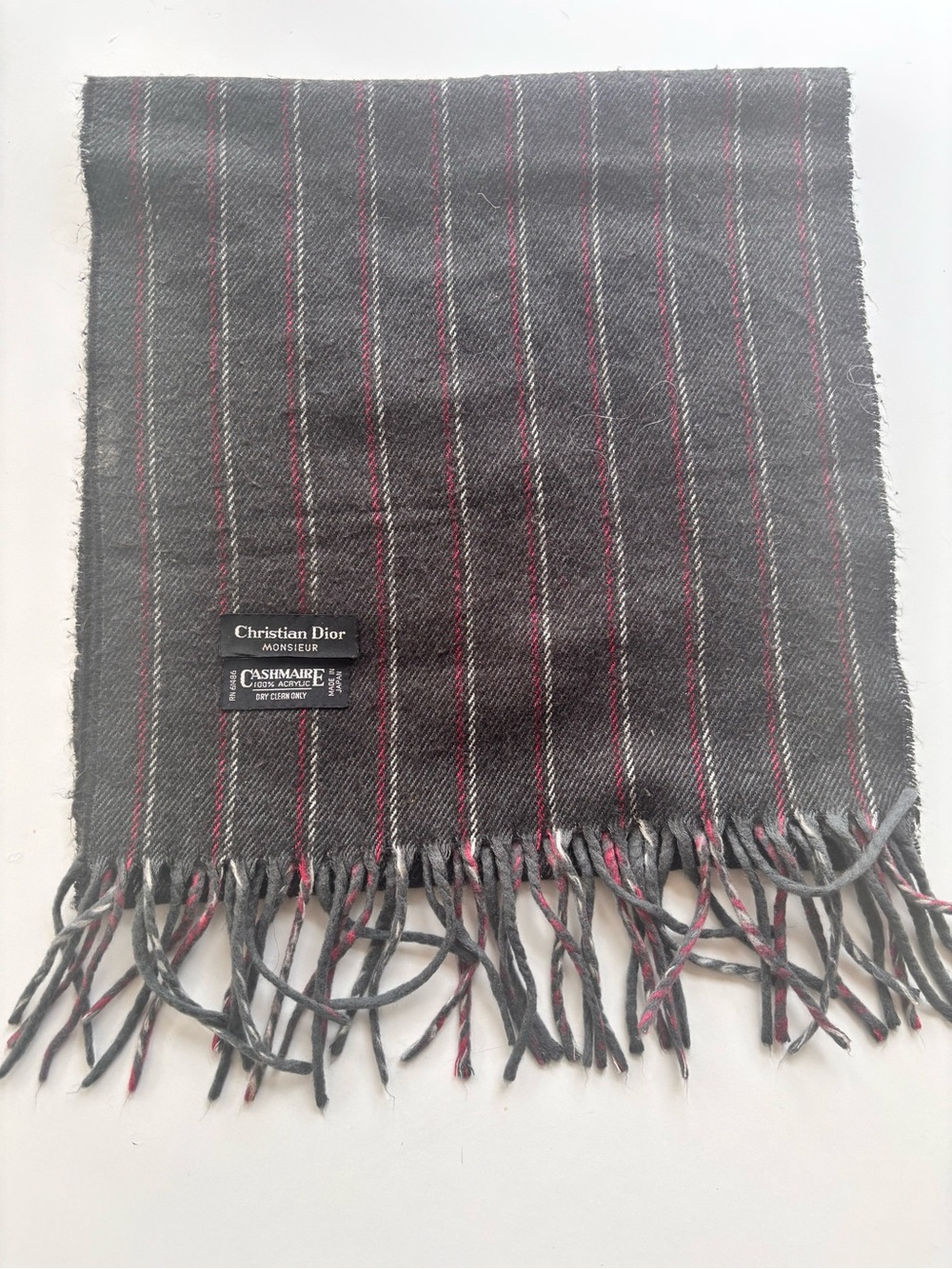 Christian Dior Monsieur Striped Cashmere Scarf